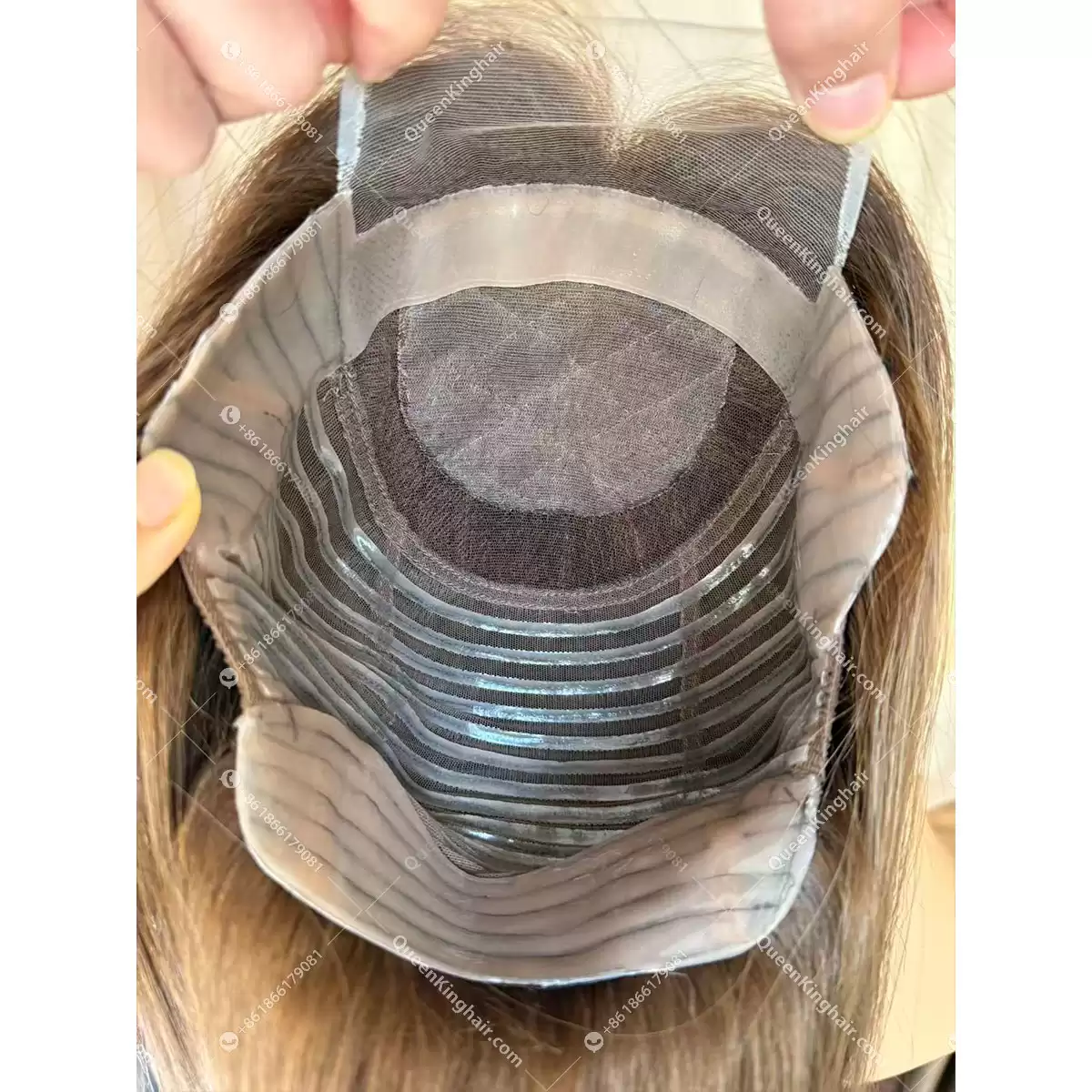 #4 brown hair medical wig virgin hair with 4x4 silk base