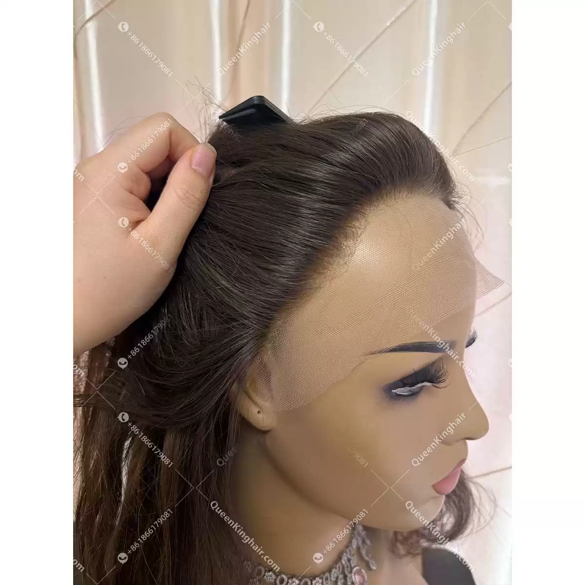 Russian hair natural color and texture medical wig all handmade ear to ear Hd lace with silk base invisible knots 12 to 16 inches