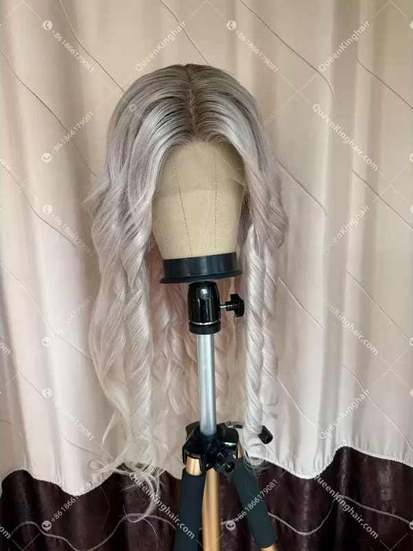 Ombré white blonde remy hair 13x6 150% density transparent lace