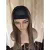 02 Luna hat wig remy hair brunette color ashy brown and ashy blonde balayage