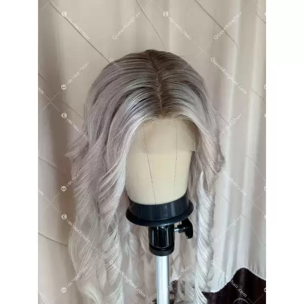 Ombré white blonde remy hair 13x6 150% density transparent lace