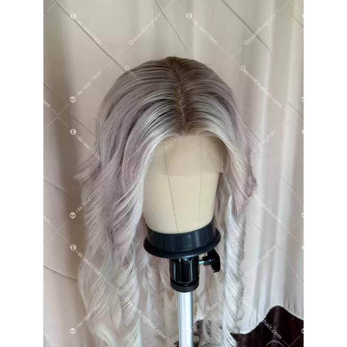 03 Ombré white blonde remy hair 13x6 150% density transparent lace