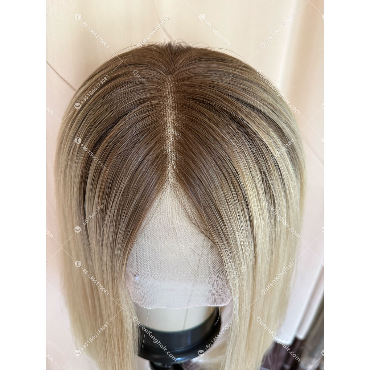 03 Ombré blonde color full lace wig transparent lace double drawn virgin hair wig