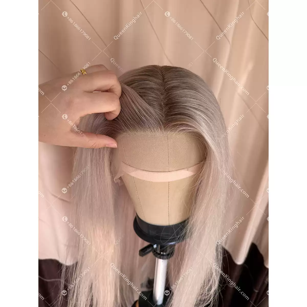 04 Ombré white blonde remy hair 13x6 150% density transparent lace