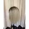 Ombré blonde color full lace wig transparent lace double drawn virgin hair wig