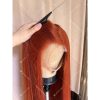 01 13x6 Transparent Lace #350 Ginger color double drawn virgin hair wig