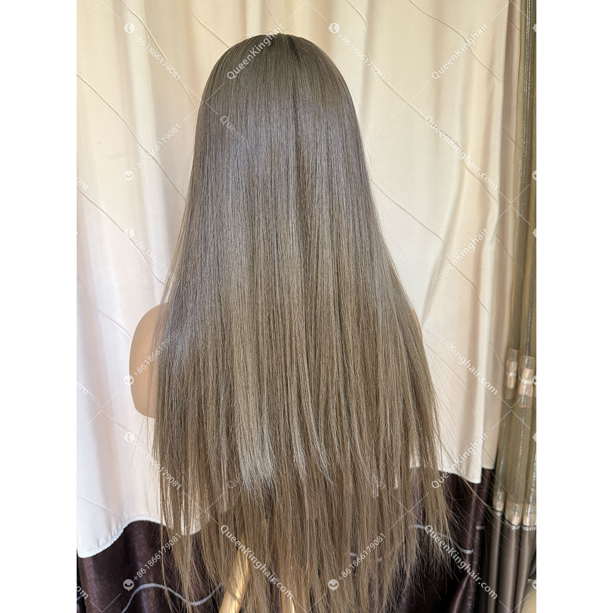 Invisible knots hd lace medical wig all handmade ombre blonde double drawn virgin hair wig
