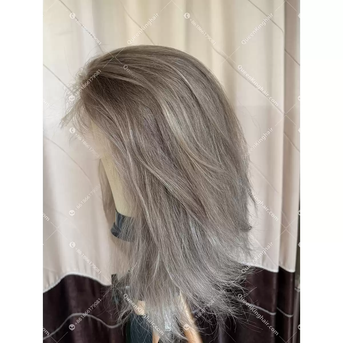 02 Invisible knots hd lace 13x6 lace front wig ashy blonde lowlight color double drawn virgin hair wig