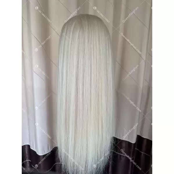 03 13x6 HD Lace White blonde color regular virgin hair wig 150% density full ends
