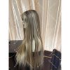 04 13x6 Transparent Lace Ombré blonde and ashy brown balayage color double drawn virgin hair wig