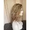 04 Curly hair 13x6 Transparent Lace Ombré blonde and ashy brown balayage color double drawn virgin hair wig