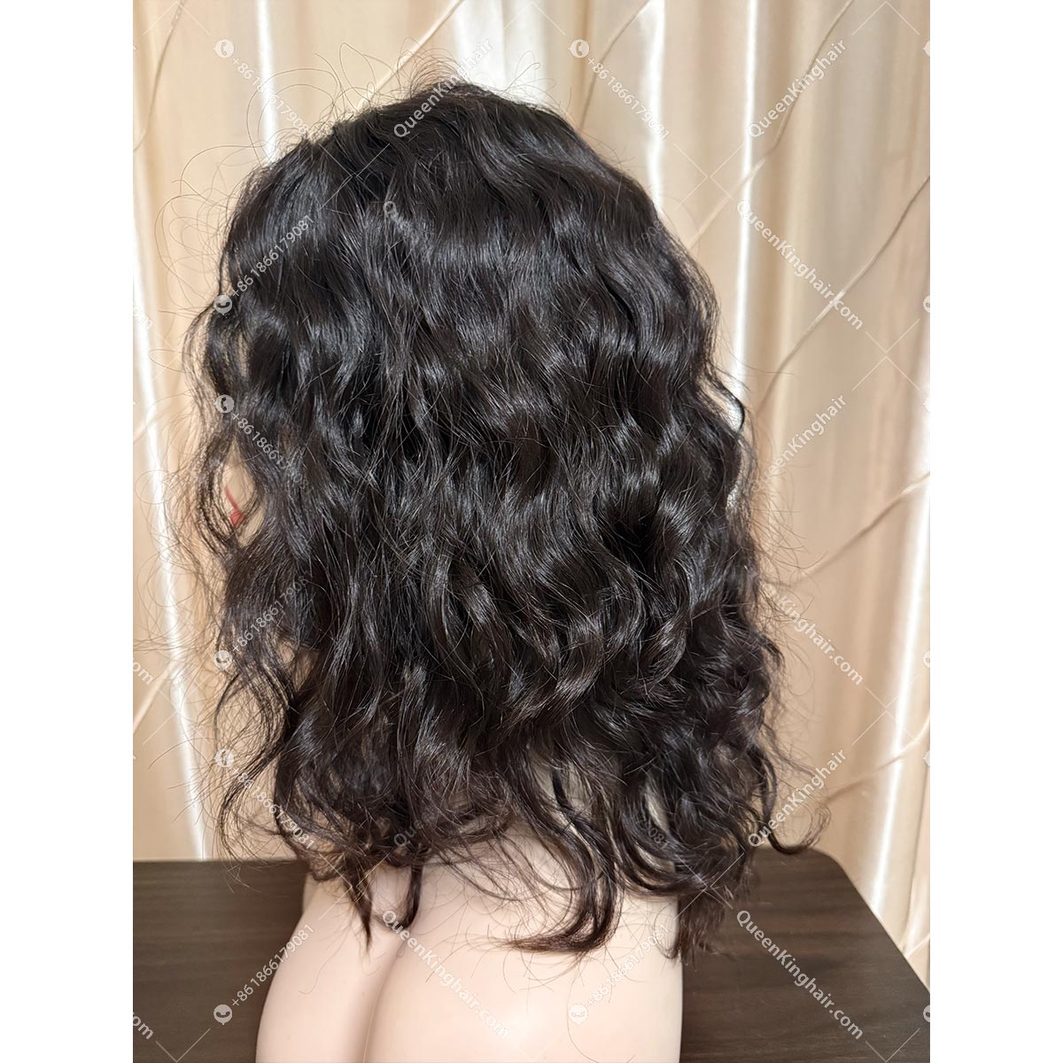 04 Curly hair 13x6 Transparent Lace Natural color double drawn virgin hair wig