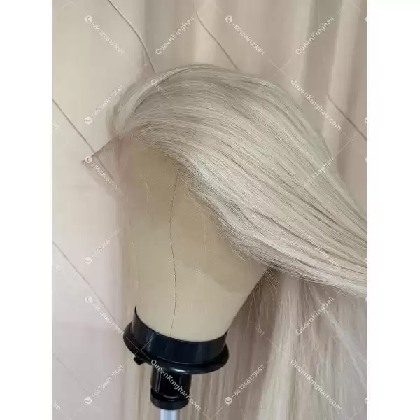 05 13x6 HD Lace White blonde color regular virgin hair wig 150% density full ends