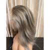 06 Invisible knots hd lace 13x6 lace front wig ashy blonde lowlight color double drawn virgin hair wig
