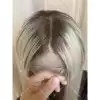 07 Invisible knots hd lace 13x6 lace front wig with 4x4 silk base ombre white blonde color double drawn virgin hair wig