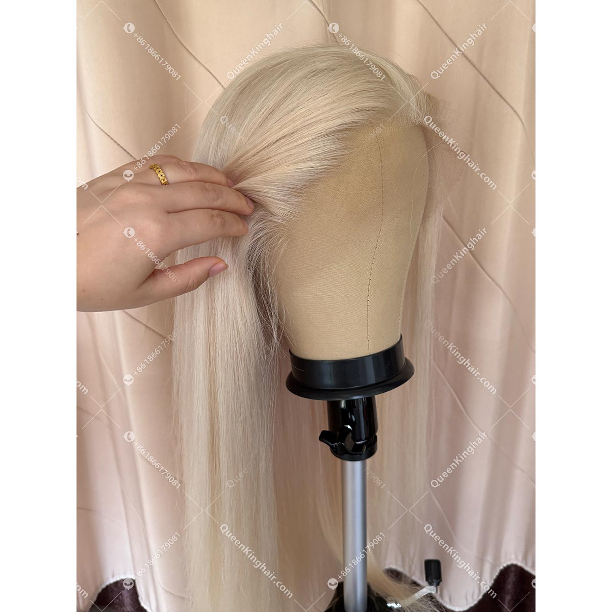 07 13x6 HD Lace White blonde color regular virgin hair wig 150% density full ends