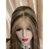 08 13x6 Transparent Lace Ombré blonde and ashy brown balayage color double drawn virgin hair wig