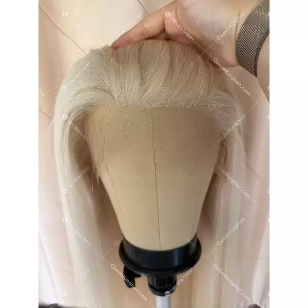 08 13x6 HD Lace White blonde color regular virgin hair wig 150% density full ends