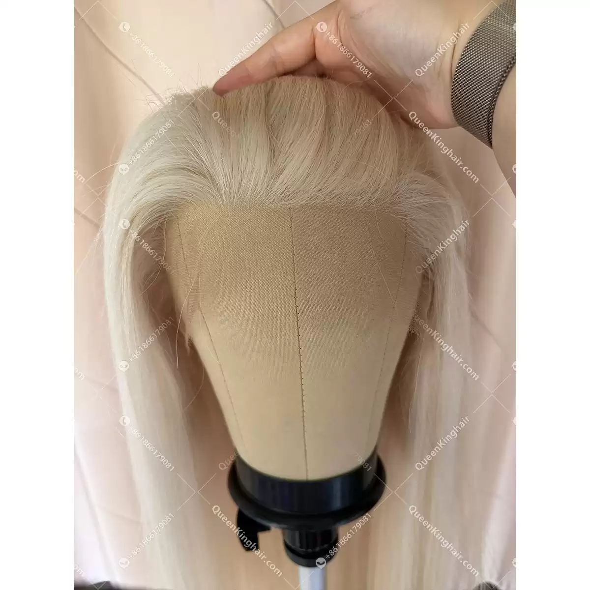 08 13x6 HD Lace White blonde color regular virgin hair wig 150% density full ends
