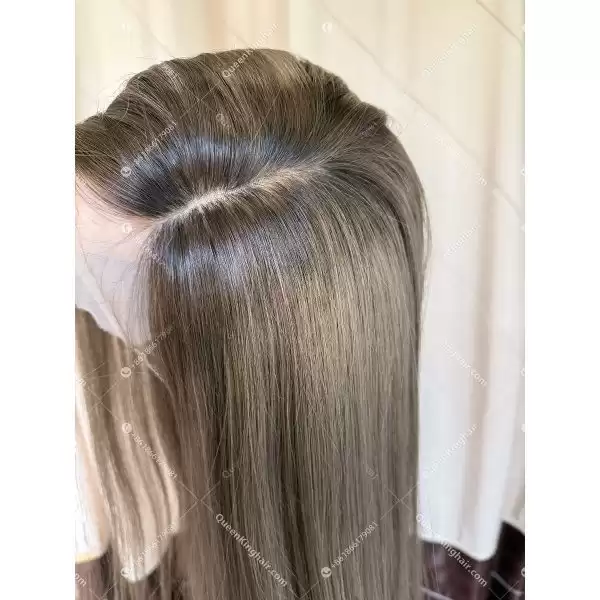Invisible knots hd lace medical wig all handmade ombre blonde double drawn virgin hair wig