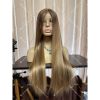 09 Ombré honey blonde and ashy brown balayage color 13x6 hd lace double drawn virgin hair wig