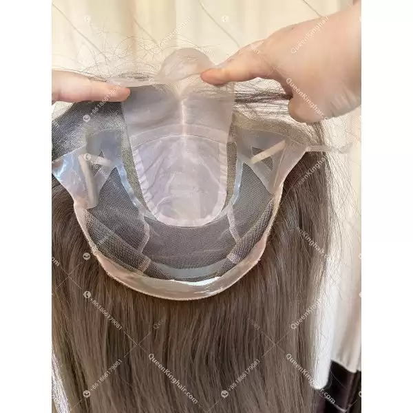 Invisible knots hd lace medical wig all handmade ombre blonde double drawn virgin hair wig