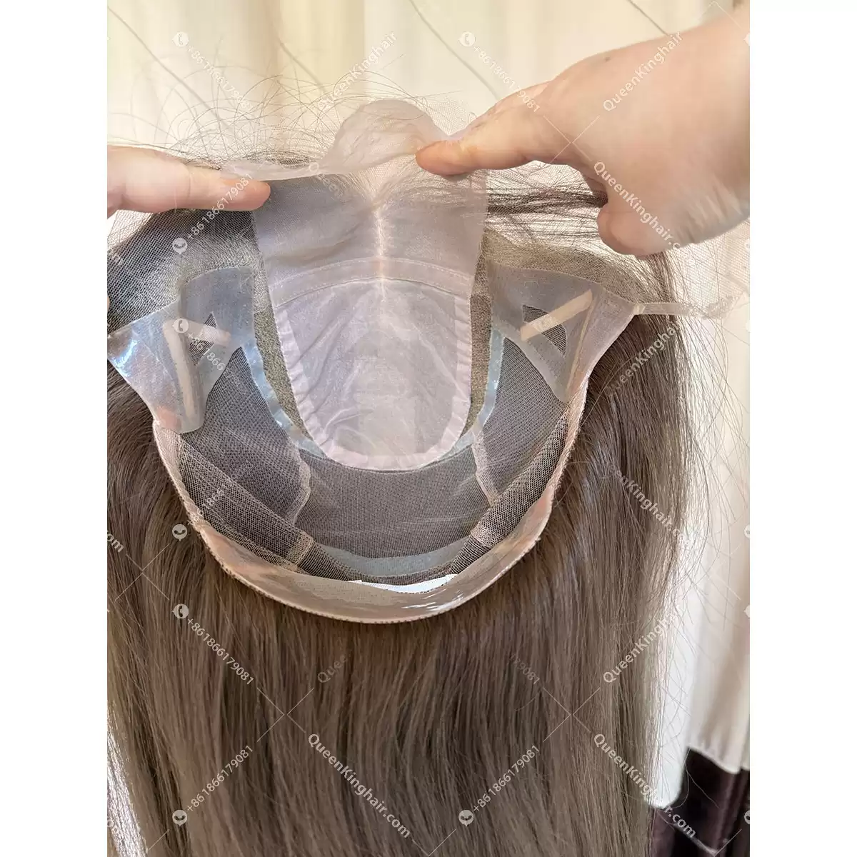Invisible knots hd lace medical wig all handmade ombre blonde double drawn virgin hair wig