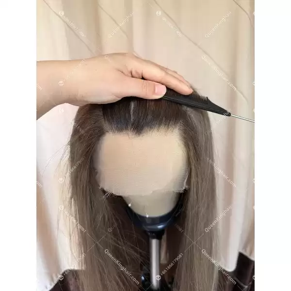 Invisible knots hd lace medical wig all handmade ombre blonde double drawn virgin hair wig