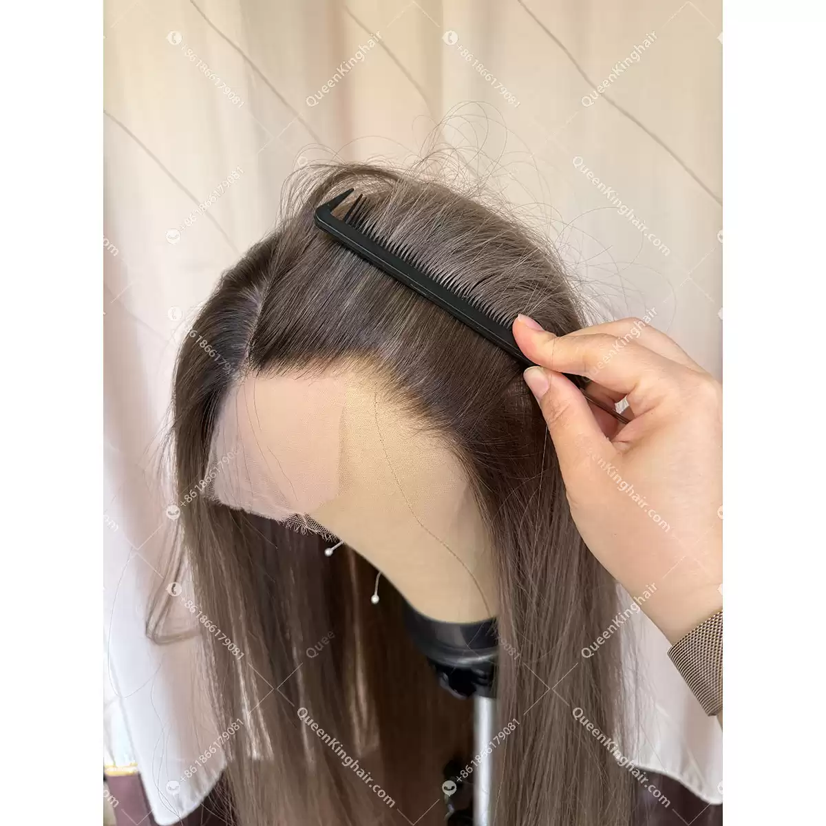 Invisible knots hd lace medical wig all handmade ombre blonde double drawn virgin hair wig