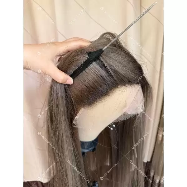 Invisible knots hd lace medical wig all handmade ombre blonde double drawn virgin hair wig