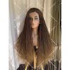 02 Medical all handmade wig transparent lace double drawn virgin hair wig custom color natural curly