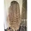 Medical all handmade wig transparent lace double drawn virgin hair wig custom color natural curly
